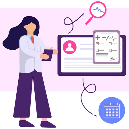 Electronic Health Record  일러스트레이션