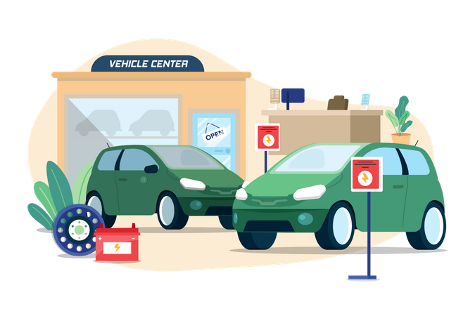 Electronic Vehicle Center  일러스트레이션