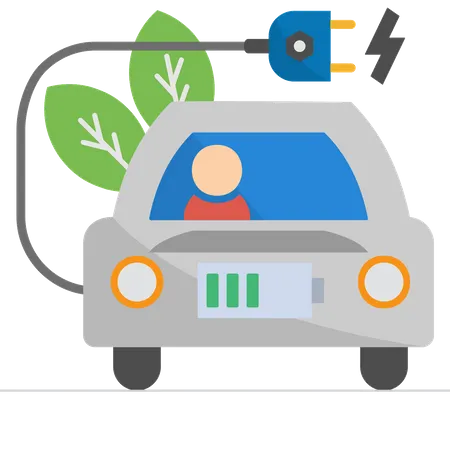 Electronic Vehicle Charging  일러스트레이션