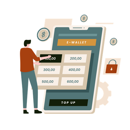 Electronic wallet  일러스트레이션