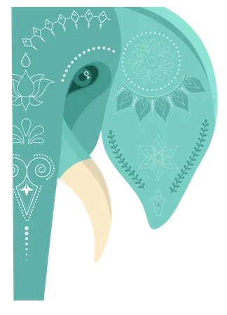 Éléphant indien décoré  Illustration