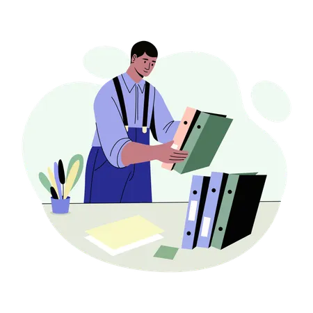Tri des dossiers des employés  Illustration