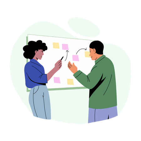 Employee doing Project planning  Illustration
