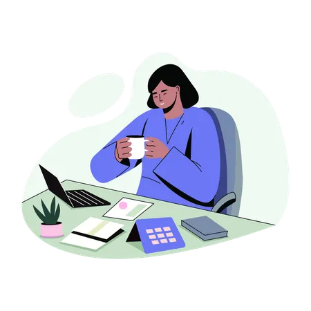 Employee taking Coffee break  Illustration
