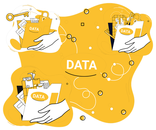 Employees working on data Algorithm Development  Illustration