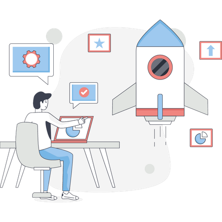 Empresário almoçando novo negócio  Ilustração