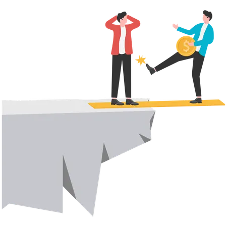 Empresário enfrentando concorrência empresarial  Ilustração
