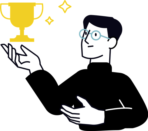 Empresário ganhando conquistas de negócios  Ilustração