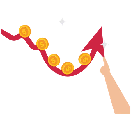 Empresário mostrando gráfico de análise financeira  Ilustração
