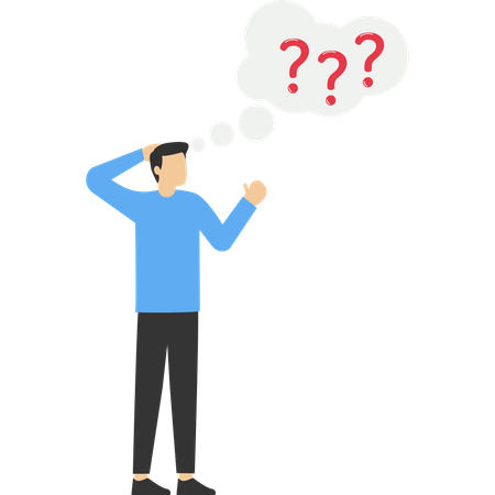 Empresário pensando em ideias de negócios  Ilustração