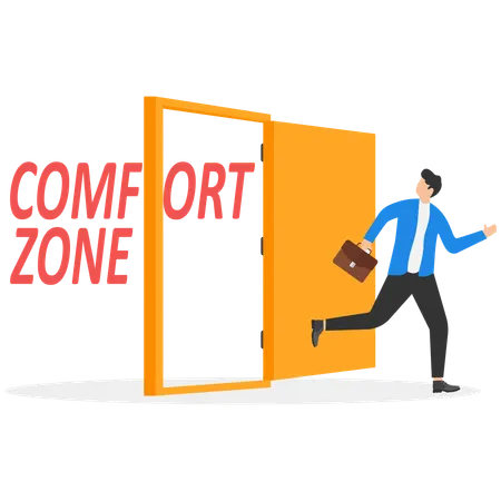Empresário saindo da zona de conforto  Ilustração