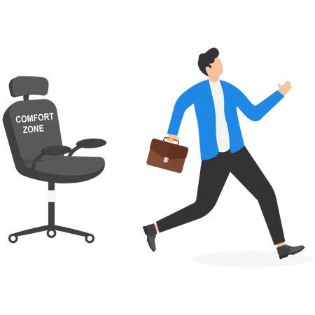 Empresário saindo da zona de conforto  Ilustração
