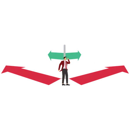 Empresário tomando decisões  Ilustração