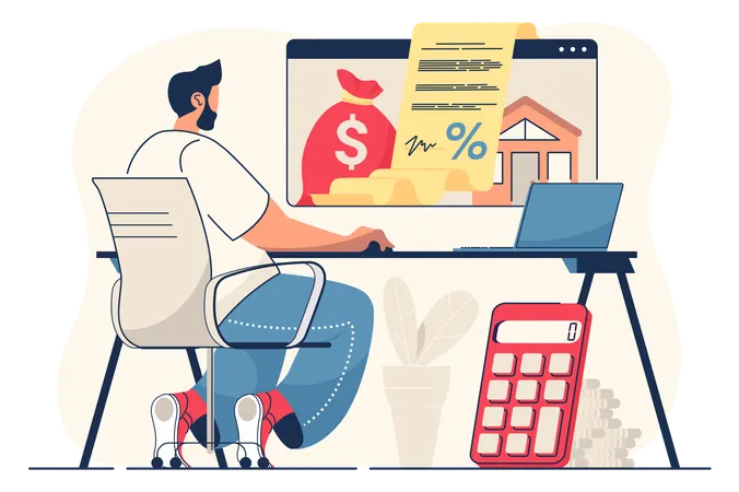 Empréstimo hipotecário on-line  Ilustração