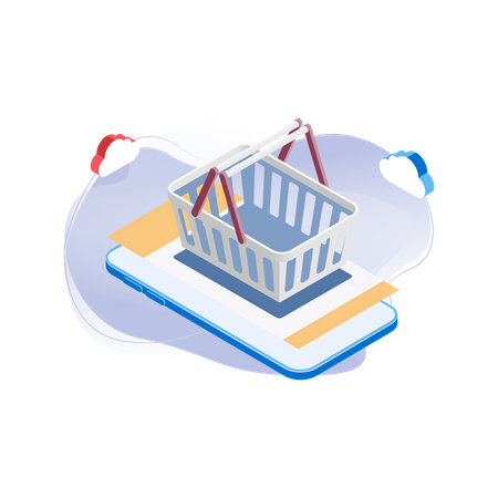 Empty cart  イラスト