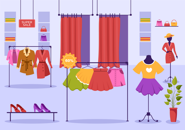 Empty clothing store  イラスト