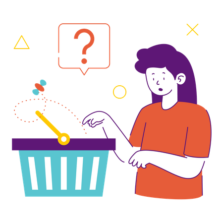 Empty shopping cart  イラスト