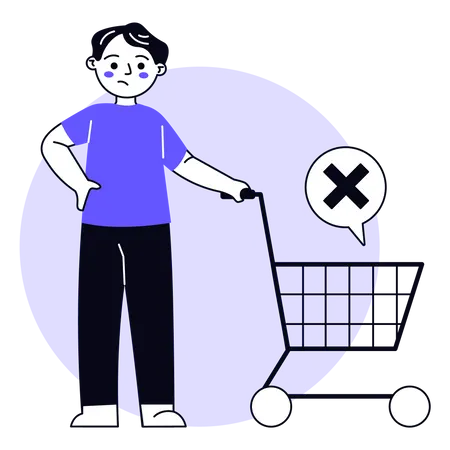 Empty shopping cart  イラスト