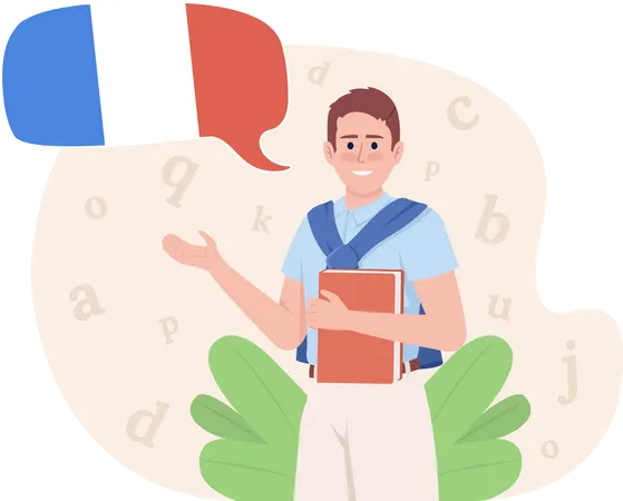 Ensinando francês  Ilustração