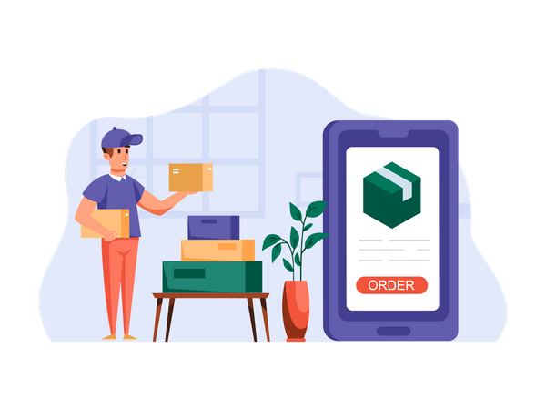 Entrega por mensajería  Illustration