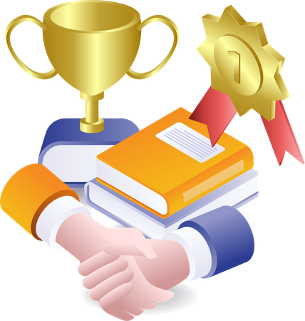 Entrega de trofeos de campeones entre estudiantes  Ilustración
