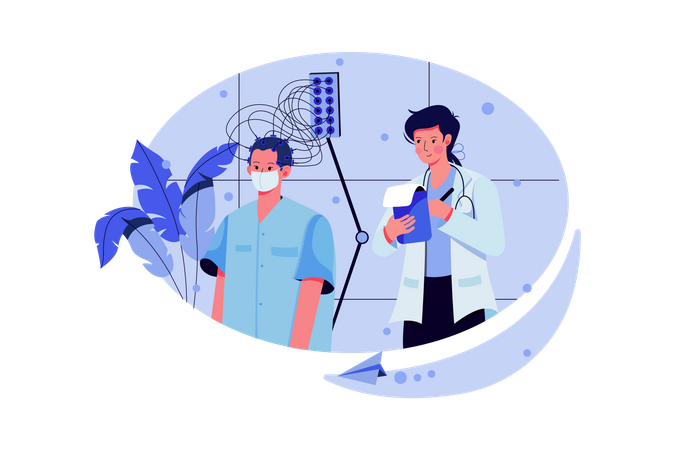 Enzephalographieverfahren  Illustration