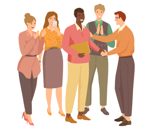 Équipe commerciale Shake Hands  Illustration