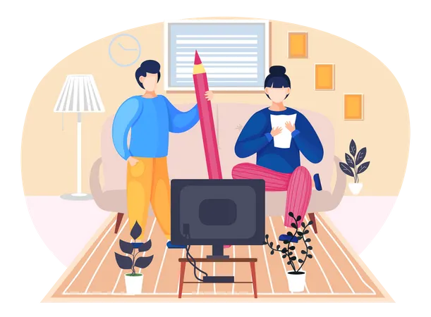 Equipo de diseñadores de moda  Ilustración