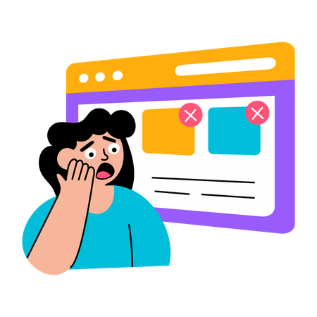 Chica que enfrenta un error de sumisión  Ilustración