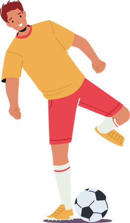 Esportista jogando futebol  Ilustração