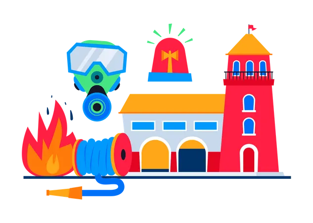 Estación de bomberos  Ilustración
