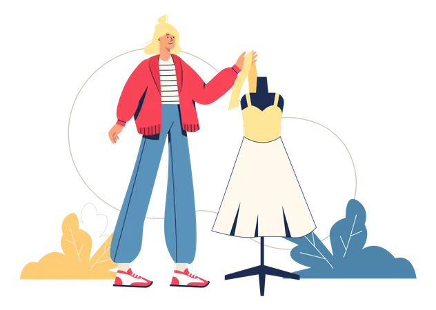 Designer de moda feminina  Ilustração