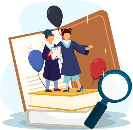 Les étudiants obtiennent leur diplôme  Illustration