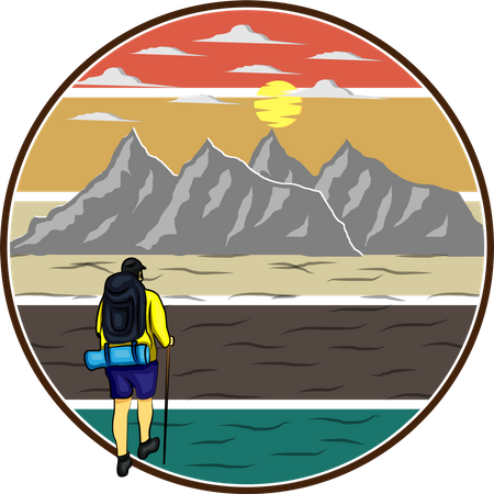 Eu gosto de fazer caminhadas  Ilustração