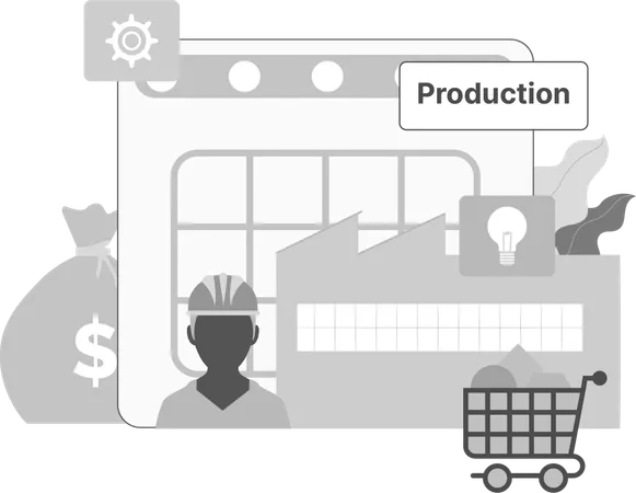 Factory Production  Illustration