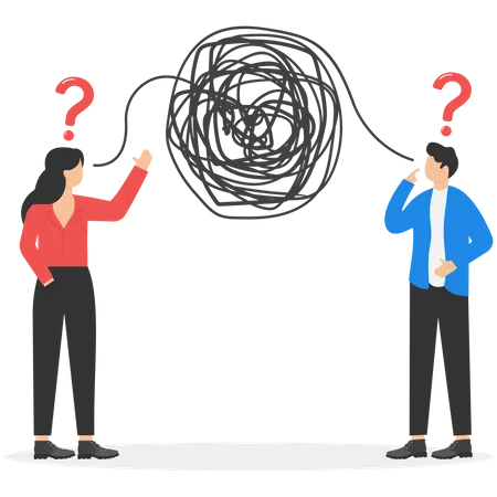 Falta de comunicação de negócios entre a equipe  Ilustração