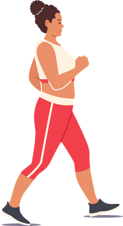 Fatty Female Walking  Illustration