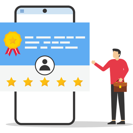 Feedback e classificação do cliente  Ilustração