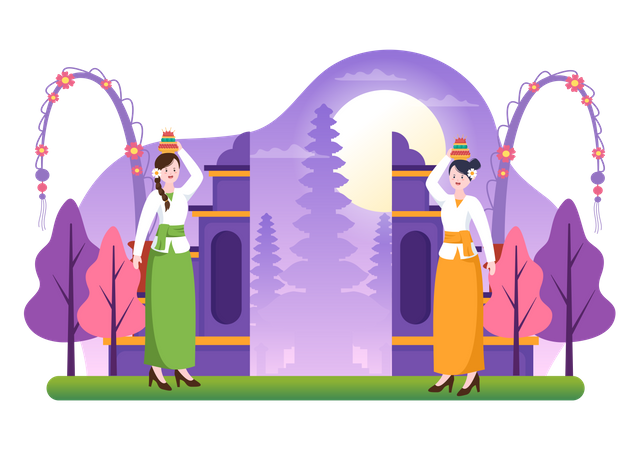 Feliz día de Nyepi  Ilustración