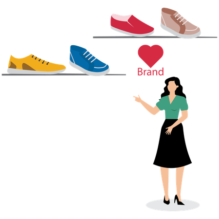 Female Brand designer working for footwear brand  Illustration