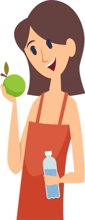 Female eating fruit  Illustration
