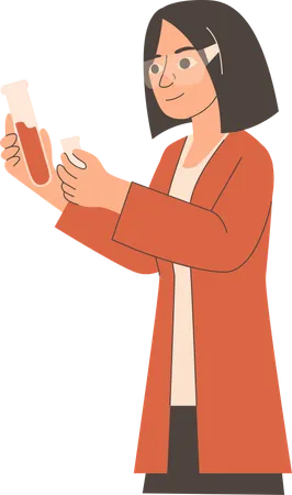 Female scientist doing science research  Illustration