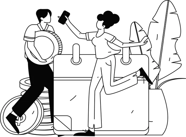 Female working on Appointment Coordination  Illustration