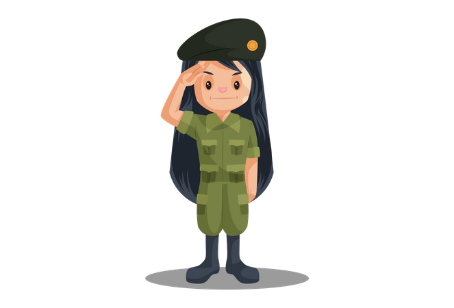Soldat indien saluant le jour de l'indépendance  Illustration