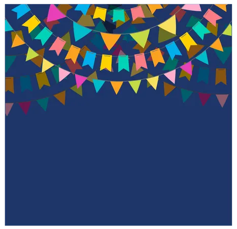 Fiesta poster design with flags, decorations and promotion banner  일러스트레이션