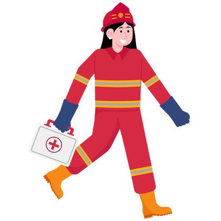 Fire holding first aid kit  Illustration