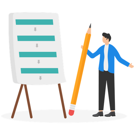 Fluxo de trabalho de preparação de negócios  Ilustração