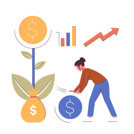 Inversión de fondos mutuos  Ilustración