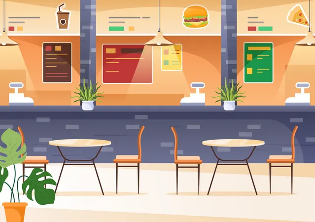 Food Court  イラスト