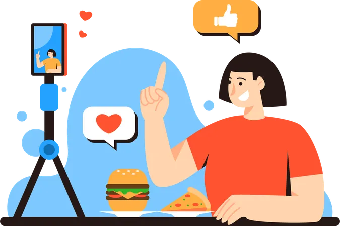 Food Vlogger  Illustration